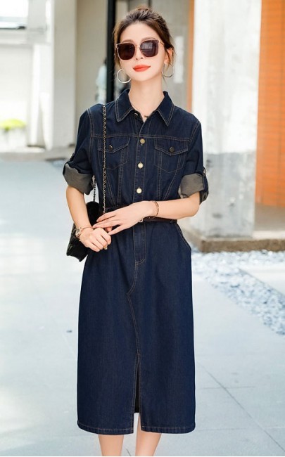 4✮- OPFMY11905 - Denim Midi Dress