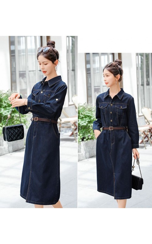 4✮- OPFMY11905 - Denim Midi Dress
