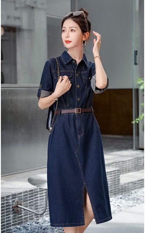 4✮- OPFMY11905 - Denim Midi Dress