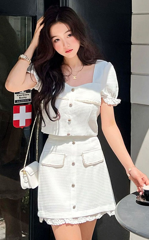 4✮- OQFMY70048 - Mini Dress (Top+Skirt)