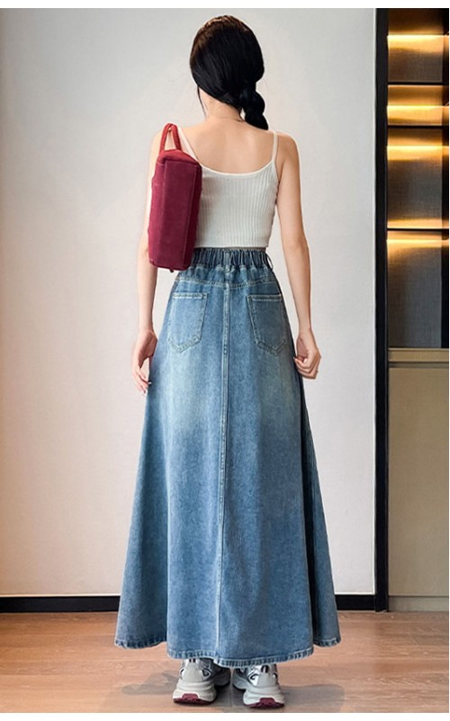 4✮- ORFMY13547 - Denim Midi Skirt