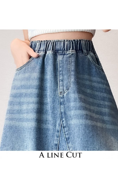 4✮- ORFMY13547 - Denim Midi Skirt