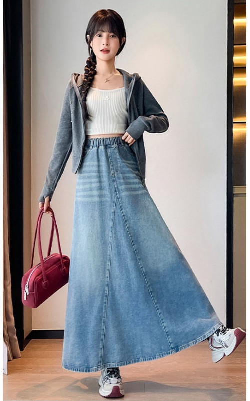4✮- ORFMY13547 - Denim Midi Skirt