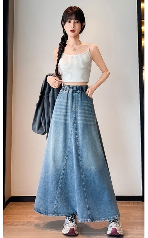 4✮- ORFMY13547 - Denim Midi Skirt