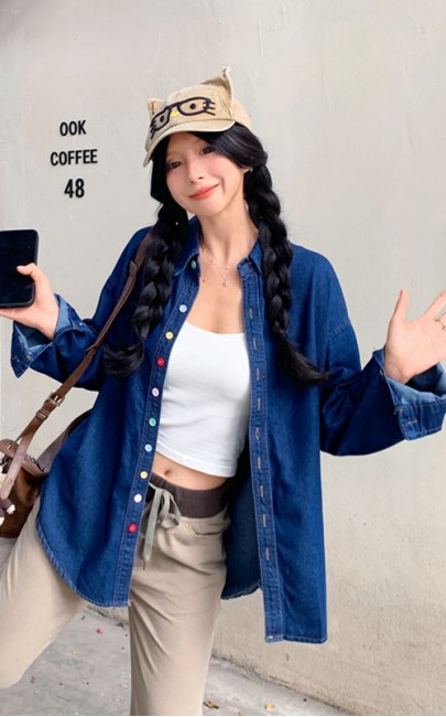 4✮- ORFMY70338 - Oversizes Denim Top