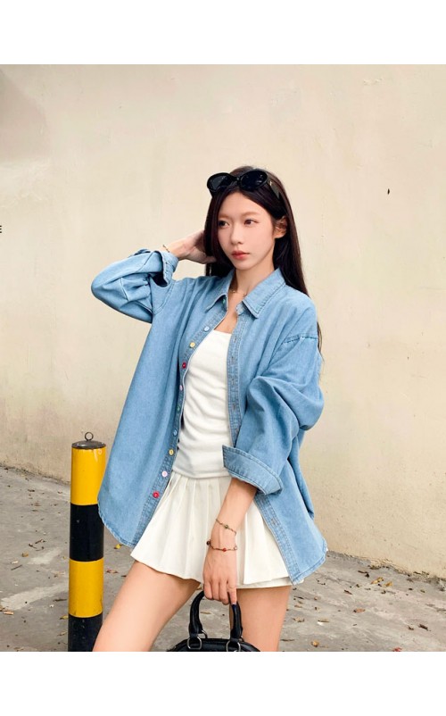 4✮- ORFMY70338 - Oversizes Denim Top