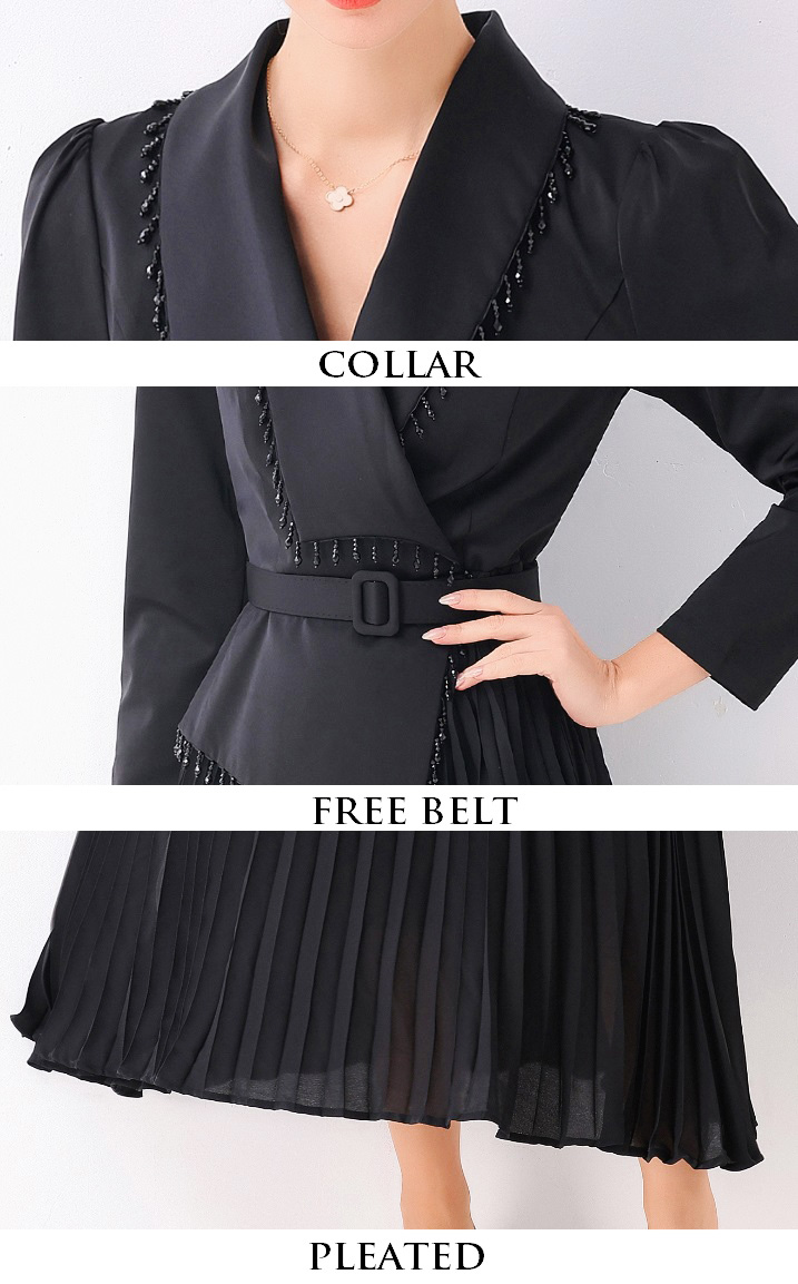 4✮- OSFMY13879 - Dinner Coat Midi Dress