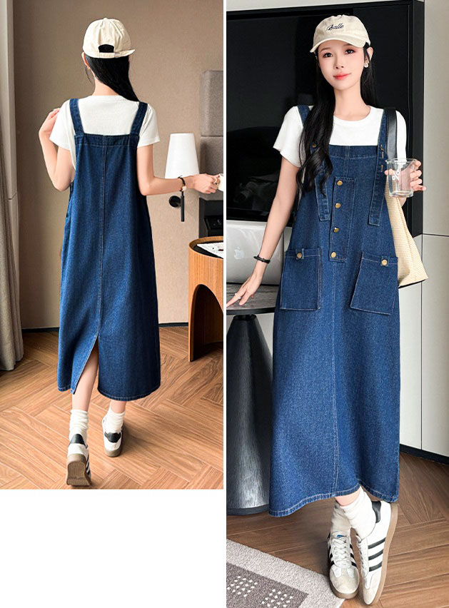 4✮- OSFMY13939 - Denim Pinafore