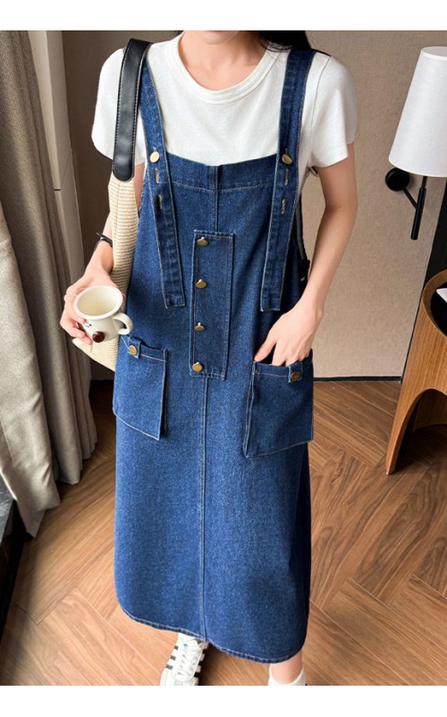 4✮- OSFMY13939 - Denim Pinafore 4✮- OSFMY13939 - Denim Pinafore