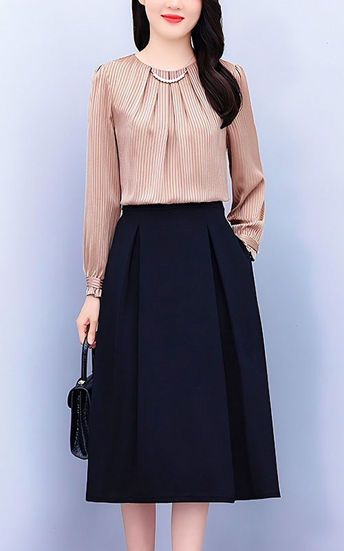 4✮- OTFMY13814 - Knee Dress (Small Cut)