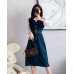 4✮- OTFMY14220 - Denim Midi Dress (Shirt / Denim Pinafore)