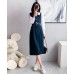 4✮- OTFMY14220 - Denim Midi Dress (Shirt / Denim Pinafore)