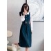 4✮- OTFMY14220 - Denim Midi Dress (Shirt / Denim Pinafore)