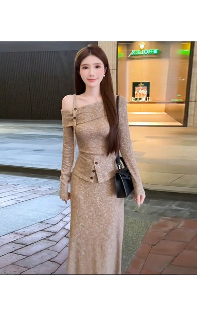 4✮- OTFMY14267 - Midi Dress (Top+Skirt) (Small Cut)