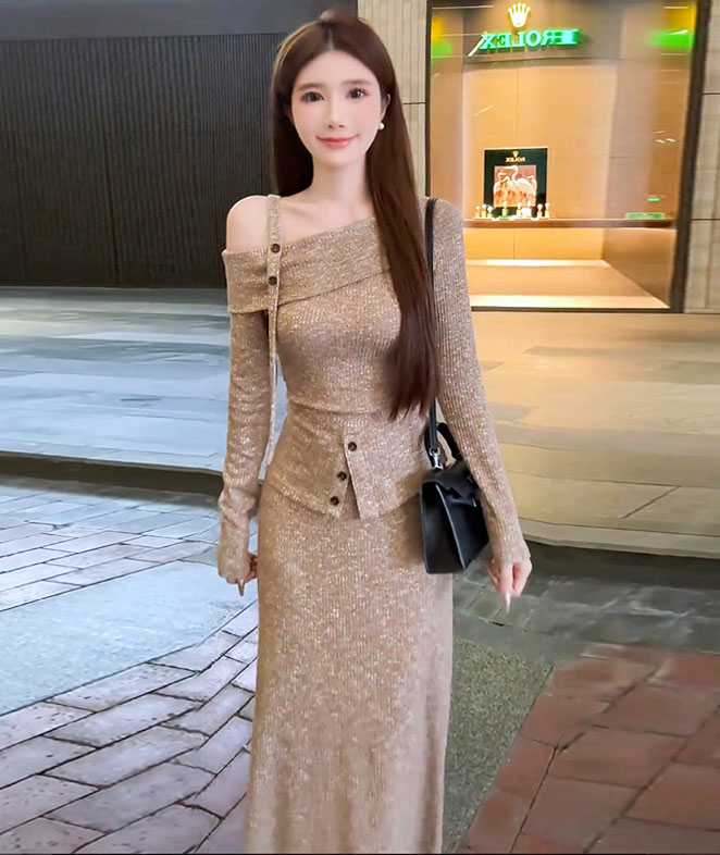 4✮- OTFMY14267 - Midi Dress (Top+Skirt) (Small Cut)