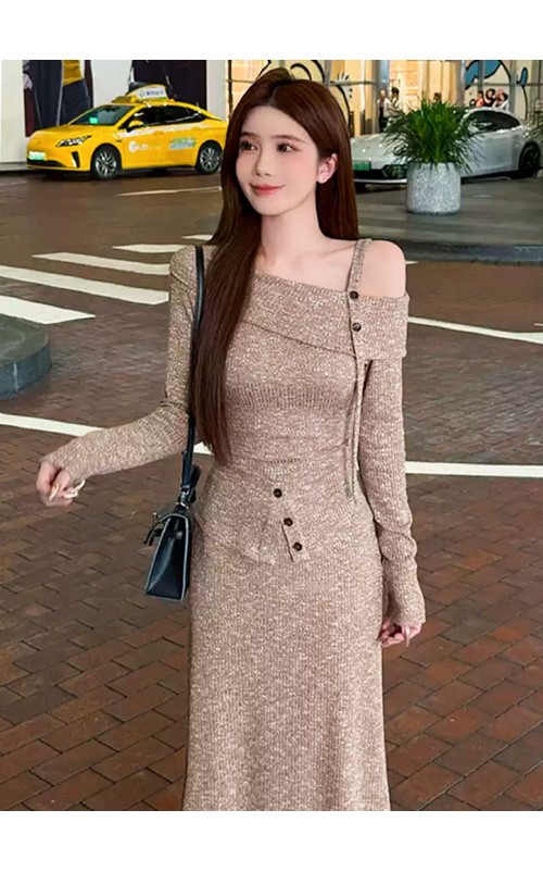 4✮- OTFMY14267 - Midi Dress (Top+Skirt) (Small Cut)