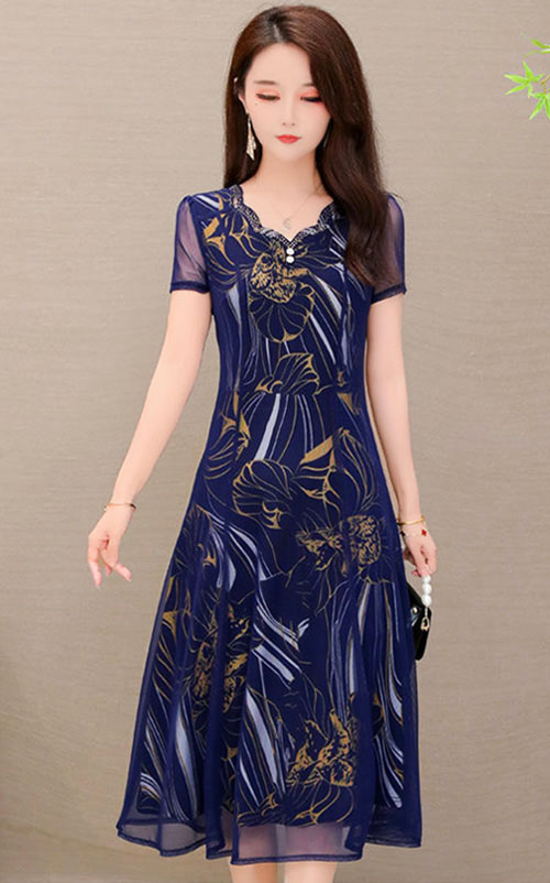 4✮- OTFMY14368 - Knee Dress (Small Cut)