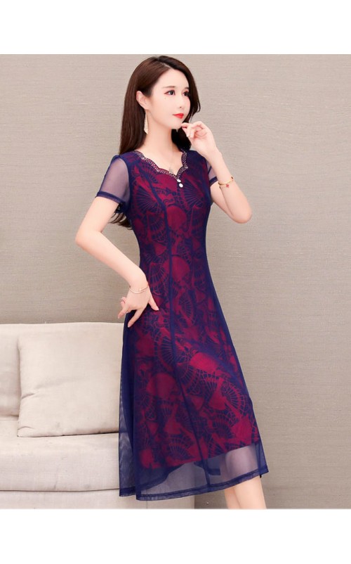 4✮- OTFMY14368 - Knee Dress (Small Cut)