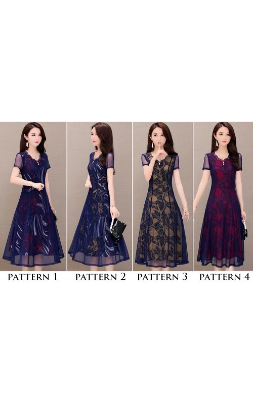 4✮- OTFMY14368 - Knee Dress (Small Cut)