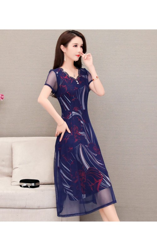 4✮- OTFMY14368 - Knee Dress (Small Cut)