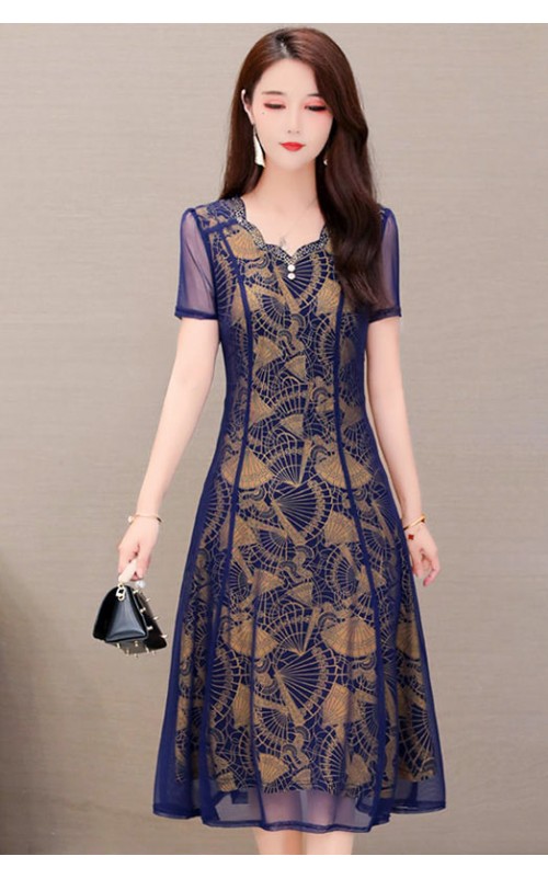 4✮- OTFMY14368 - Knee Dress (Small Cut)