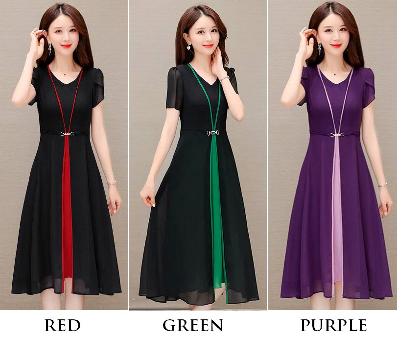 4✮- OTFMY14384 - Knee Dress (Small Cut)