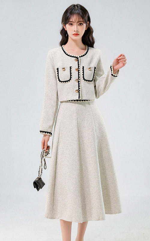 4✮- OTFMY14444 - Midi Dress (Coat+Skirt) (Small Cut)