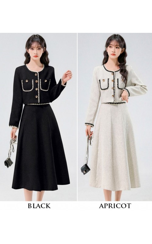 4✮- OTFMY14444 - Midi Dress (Coat+Skirt) (Small Cut)