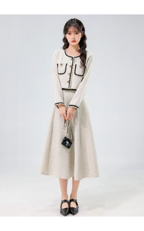 4✮- OTFMY14444 - Midi Dress (Coat+Skirt) (Small Cut)