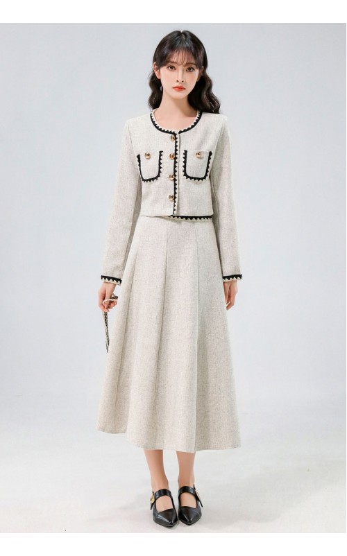 4✮- OTFMY14444 - Midi Dress (Coat+Skirt) (Small Cut)