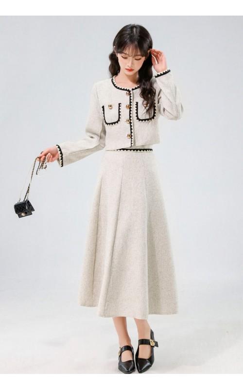 4✮- OTFMY14444 - Midi Dress (Coat+Skirt) (Small Cut)