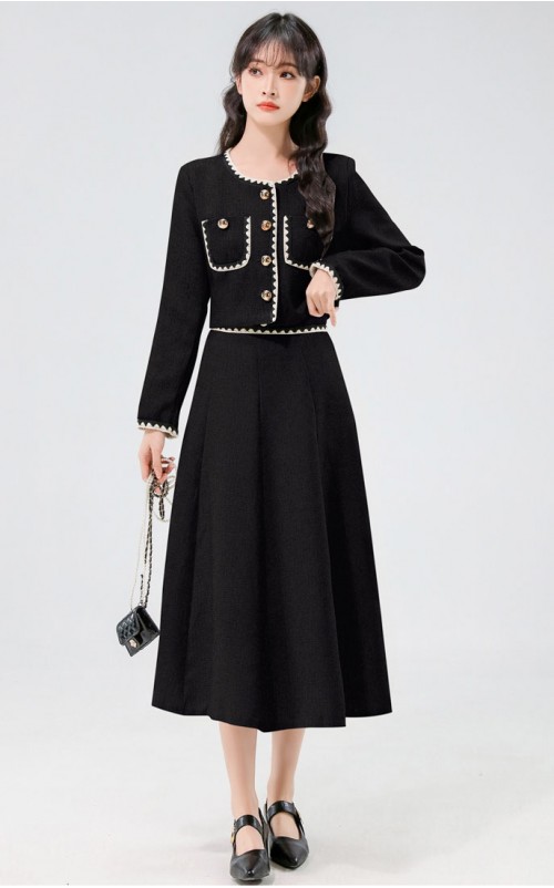 4✮- OTFMY14444 - Midi Dress (Coat+Skirt) (Small Cut)
