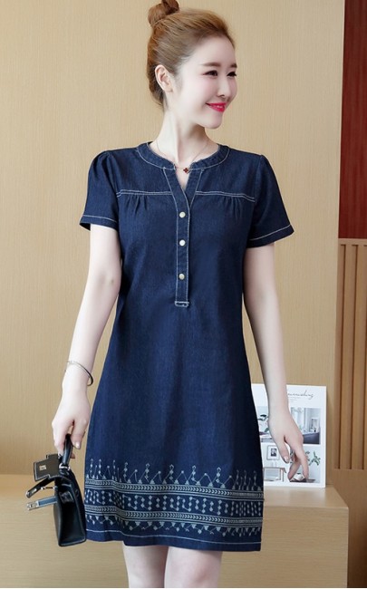 4✮- OTFMY14218 - Denim Dress (Small Cut)
