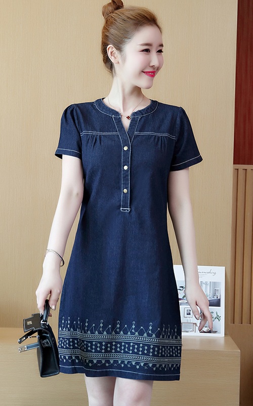 4✮- OTFMY14218 - Denim Dress (Small Cut)