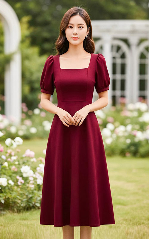 4✮- OUFMY14837 - Knee Dress