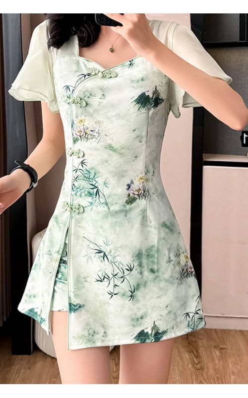 4✮- OUFMY5648 - Set (Long Top+Shorts)