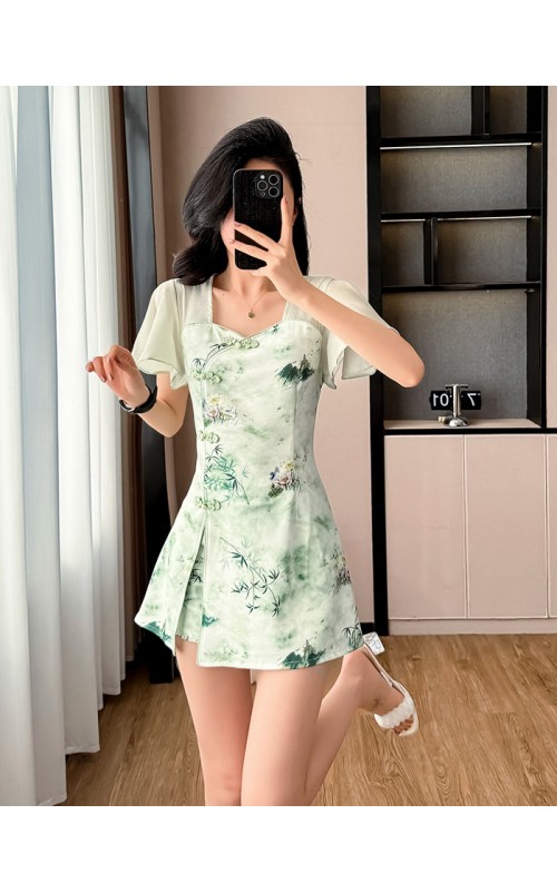 4✮- OUFMY5648 - Set (Long Top+Shorts)