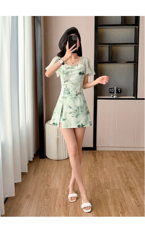 4✮- OUFMY5648 - Set (Long Top+Shorts)