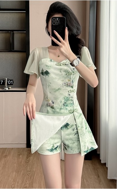 4✮- OUFMY5648 - Set (Long Top+Shorts)