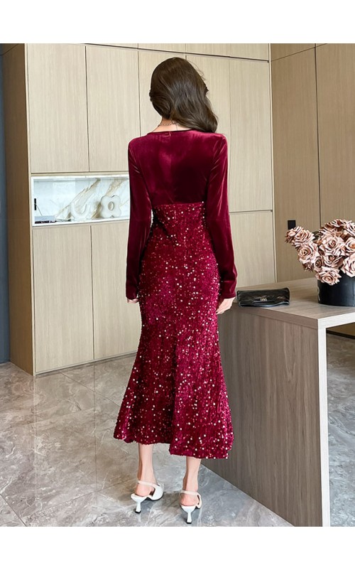 4✮- OVFMY15011 - Mermaid Midi Dress