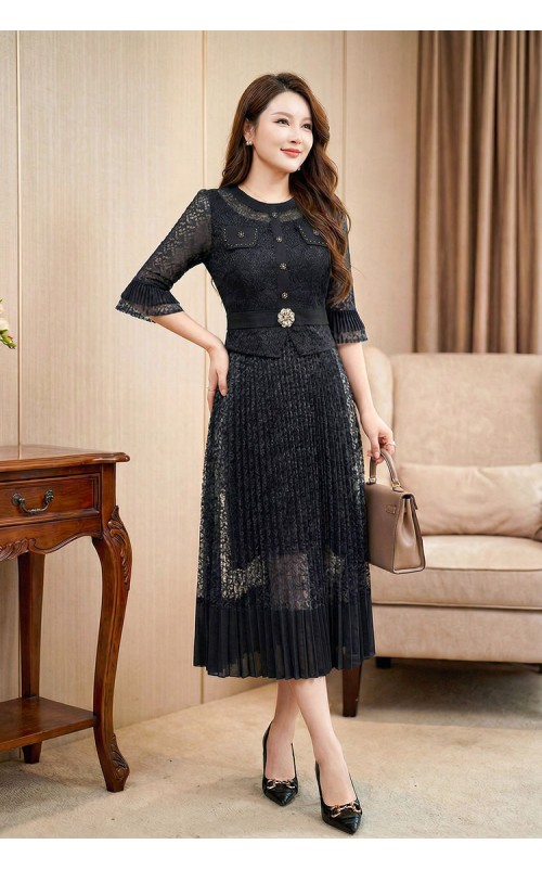 4✮- OVFMY15692 - Midi Dress (M-3XL)