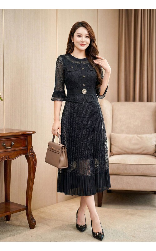 4✮- OVFMY15692 - Midi Dress (M-3XL)