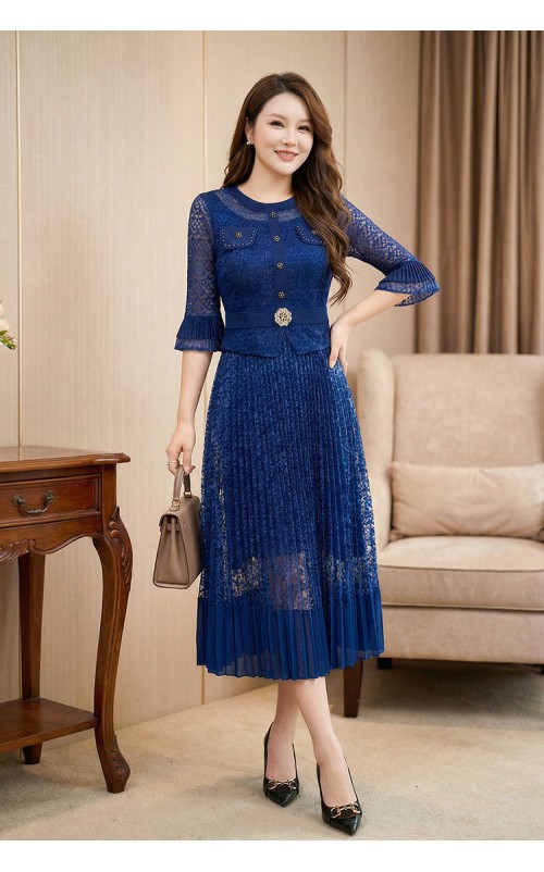 4✮- OVFMY15692 - Midi Dress (M-3XL)