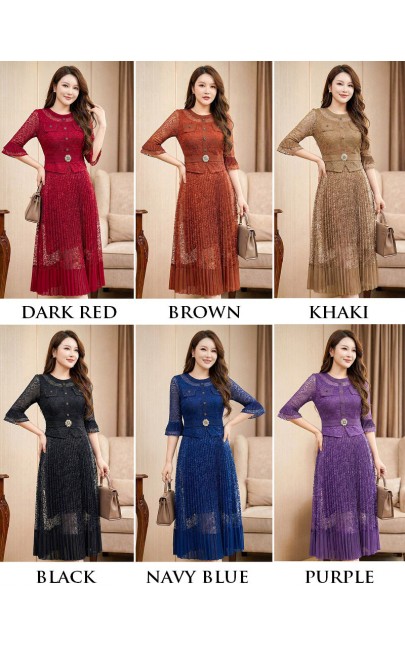 4✮- OVFMY15692 - Midi Dress (M-3XL)