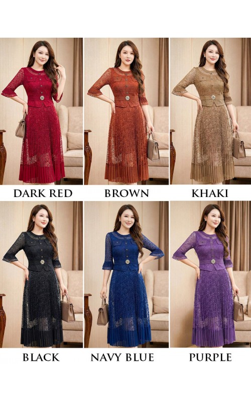 4✮- OVFMY15692 - Midi Dress (M-3XL)