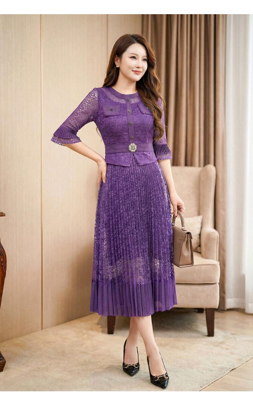 4✮- OVFMY15692 - Midi Dress (M-3XL)