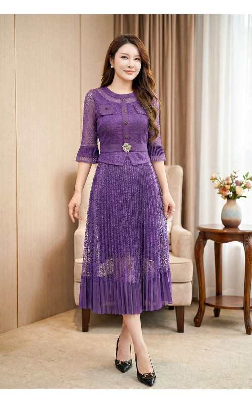 4✮- OVFMY15692 - Midi Dress (M-3XL)