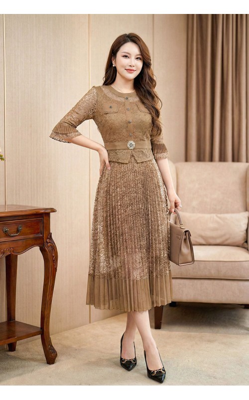 4✮- OVFMY15692 - Midi Dress (M-3XL)