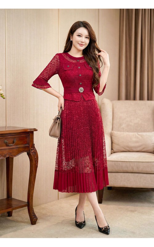 4✮- OVFMY15692 - Midi Dress (M-3XL)