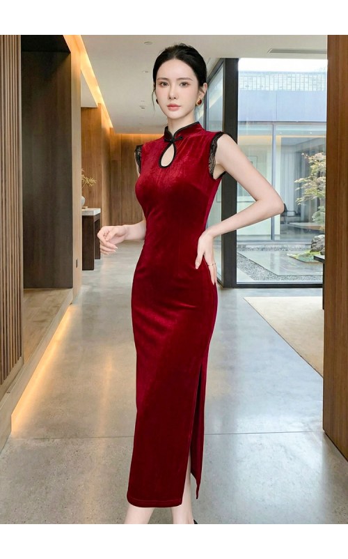 4✮- OWFMY16056 - Bodycon Midi Dress (Small Cut)